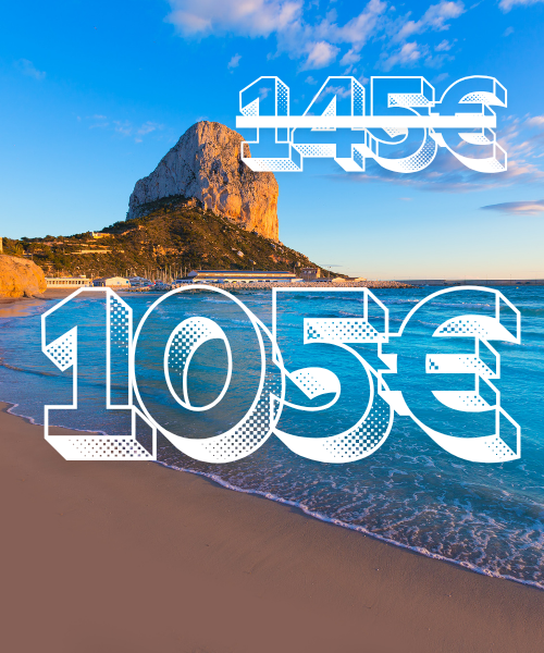 Special Transfer Offer to Calpe – 105€ Beach view of Calpe with discounted airport transfer offer: now 105€ instead of 145€
